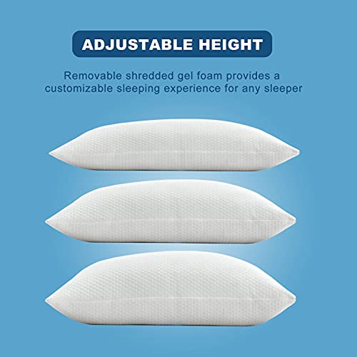 Molblly King Size Pillows 6 Pack, Shredded Memory Foam Bed Pillows Firm