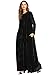 MakeMeChic Women's Elegant Long Sleeve Velvet Loose Maxi Dress Black M