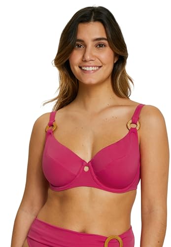 SANS COMPLEXE Elevated Basics Parte Superior de Bikini, Rose Virtuel, 40DD para Mujer