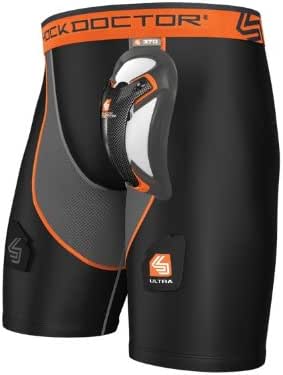 ShockDoctor Herren Tiefschutz-Kompressionsshort Mit Ultra Carbon Flex Cup – Für Hockey, Maximale Bewegungsfreiheit