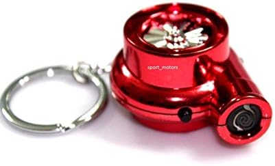 Rechargeable Electric Turbo Lighter keyring keychain has LED light and BOV sound - RED