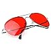 MLC EYEWEAR Aviator Fashion Sunglasses for Men and Women (Silver Frame, Red)