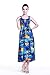 Women's Hawaiian Maxi Tank Elastic Luau Dress Sunset Blue