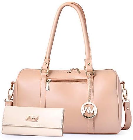 WOMEN MARKS Women's PU Handbag Combo (Cream)