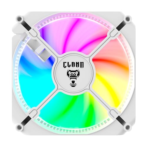 Gabinete Gamer Megalon Snow Clanm com 3 Fans Cooler RGB, Design Moderno Branco, Painéis em Vidro Temperado, Refrigeração Eficiente, Compacto e Ideal para Setups Gamer Elegantes.