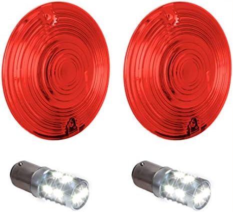 NTHREEAUTO Rear Turn Signals LED Lights 1156 3-1/4" For Harley Electra Glide Road King Heritage Softail