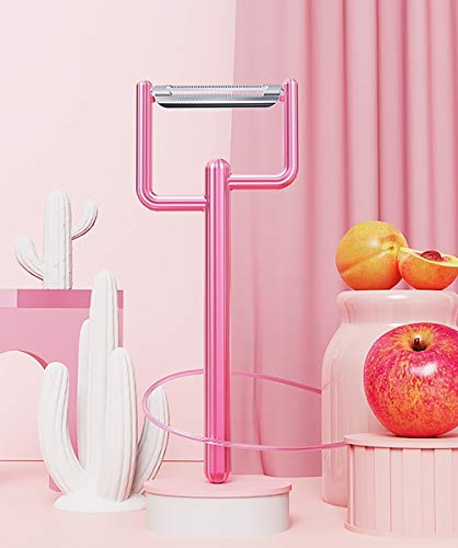 Potato Peelers for Kitchen, Unstoppable Ultra Sharp Stainless Steel Blade Zinc Alloy Vegetable Peeler for Veggie, Citrus, Fruit Skin, Carrot and Tomato(Pink)