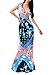 Hawaiian Fashion Print Women's Long Short Sleeve Tie Wrap Waist Maxi Dress