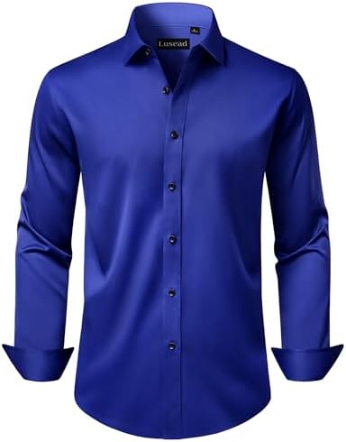 Amazon.com: St Patrick Big and Tall LuxuryButton Down Dress Shirt to Size  22 (Light Blue, 19