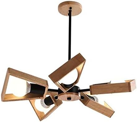 XYDM Pendent Light Creative Modern Mini Style Fan Chandelier oak Ceiling Light 5-Light for Hallway Bedroom Kitchen Kids Room 5x40W LED Bulb Included Warm White Light , B