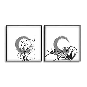 2 Piece Framed Canvas Wall Art for Living Room, Bedroom Ink Theme Canvas Prints for Home Decoration Ready to Hang - 16"x16"x2 Panels