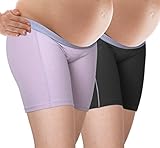 Intimate Portal Women No Chaffing Maternity Shorts Pregnancy Boyshorts 2-Pk