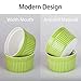6 Ounce Porcelain Souffle Dishes, Ramekins For Baking, Creme Brulee Dishes, Ceramic Pudding Cup For Jams, Ice Cream and Desserts, Six Colours, Set of 12