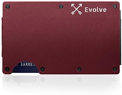 Minimalist Money Clip Wallet - RFID Blocking Aluminum 2018 Design by EVOLVE (Cabernet)