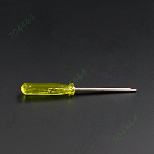 Click Here to See More Images 100pcs /lot 55mm x 2.0mm Mini Small Slotted Flat Word Head Screwdriver Repair Tool Yellow color