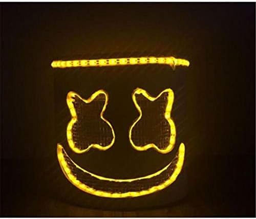 foreverwen DJ Mask Marshmallow Mask LED Music Festival Helmets Novelty Costume Party Mask Rubber Latex Rubber Latex Mask