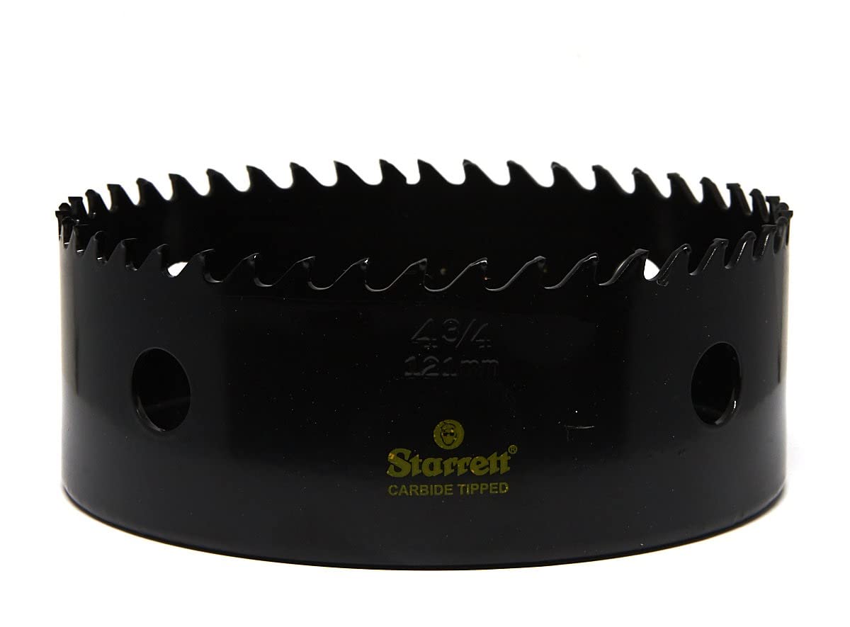 Starrett Tungsten Carbide Tipped Hole Saw - CT434 Deep Cut Holesaw Cutter - For Wood Suspended Flooring Reinforced Concrete & Fibreglass - 121MM — image 1