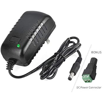 AC Adapter, YIFENG 12V/2A AC DC Switching Power Supply Adapter(Input 100-240V, Output 12V 2A) with DC Connector Gift 