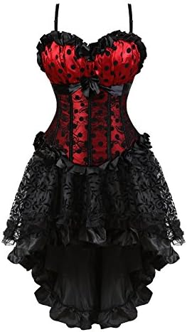frawirshauCorset Dress Bustier Lingerie Corset Top and Steampunk Skirt Burlesque Costumes for Women Halloween Costume