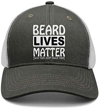 Unisex Casual Mesh Trucker Cap-Beard Lives Matter Style Fitted Travel Sunscreen Hat Outdoors
