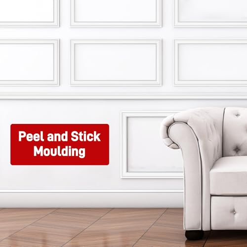 Starvortex 7 m x 2.8 cm Adhesive Wall Moulding, PVC Skirting Board for Interior Doors White Self-Adhesive Soft Skirting Board for Mirrored Walls and Cabinets