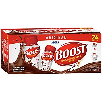 BOOST ORIGINAL READY TO DRINK NUTRITIONAL DRINKS, RICH CHOCOLATE, 8 FL OZ BOTTLES (PACK OF 24)