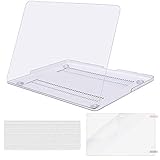 MOSISO Case Only Compatible with Older Version MacBook Pro Retina 13 inch (Models: A1502 & A1425) (Release 2015 - end 2012), Plastic Hard Shell & Keyboard Cover & Screen Protector, Crystal Clear
