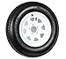 15" White Spoke Trailer Wheel with Bias ST205/75D15 Tire Mounted (5x4.5) bolt circle