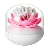 MelonBoat Lotus Cotton Swab Holder, Small Q-tips Toothpicks Storage Organizer, Pink