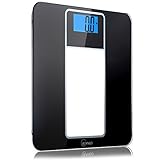 Digital Bathroom Scale, Chunnuo 396lb/180kg Precision Body Weight Scale with Smart Step-on technology, 6mm Tempered Glass (Elegant Black)