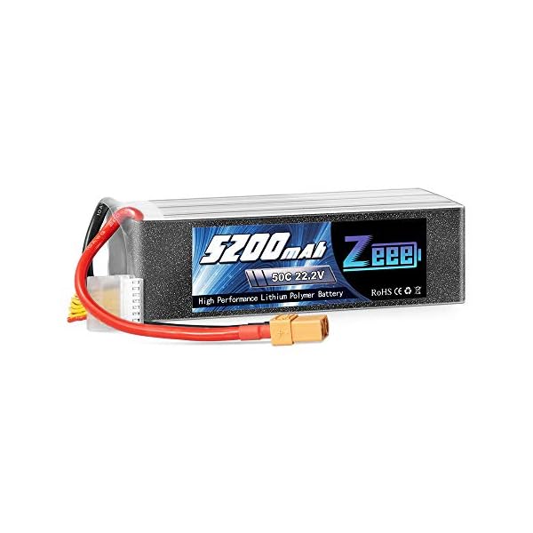Zeee 6S Lipo Akku 22,2V 50C 5200mAh RC Batterie mit XT90 Stecker für RC Car RC Truck RC Auto Boot Helicopter LKW Truggy…