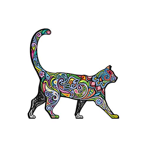 Cheerful Cat Pattern Car Bumper Sticker Decal 5" x 5" - Thumbnail 4