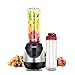 Comfee 250W Personal Blender with 2 x 20 Oz BPA Free Tritan Sport Bottle and 2 BPA Free Travel Lid. Mini Portable Smoothie maker for smoothies, Shakes, Baby Food, Healthy Drinks (Black & Red)