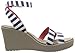 crocs Women's 15313 Leigh Graphic Wedge Sandal, Nautical Navy/White, 7 M US