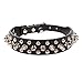 Aolove Mushrooms Spiked Rivet Studded Adjustable Pu Leather Pet Collars for Cats Puppy Dogs (Small, Black) by AOLOVE