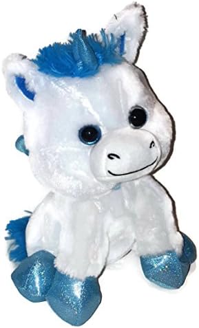 Blue and White Unicorn Pegasus Plush Stuffed Animal 11 inch Teddy Bear Toy Doll