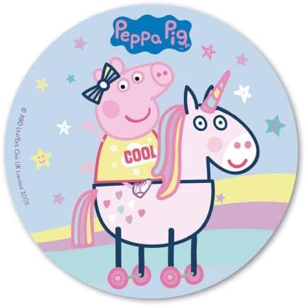 dekora - Peppa Pig Edible Wafer Cake Topper for Kids' Birthday Cakes - 20 cm, Multicolour