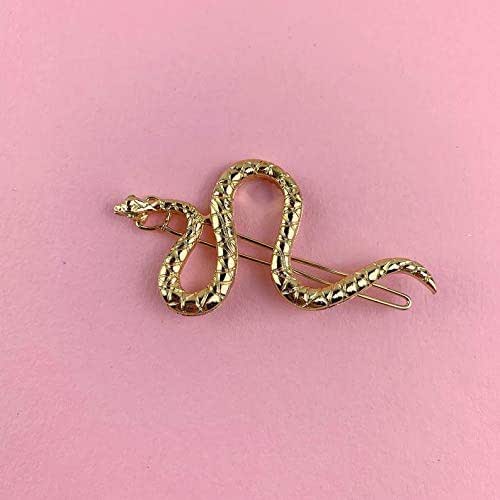 Snake Hair Clip Gold Hair Clip, Hair Barrette Handmade