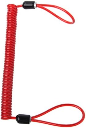 Kangnice 135cm Alarm Disc Lock Security Spring Reminder Cable Motorcycle Bike Scooter (Red)