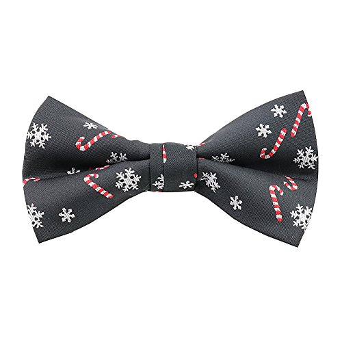 Christmas Bowties for Men Polyester Bow Tie Pre-Tied Xmas Neckwear Snow Tree Pattern