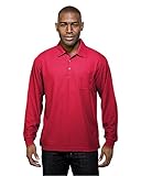 Men's Long Sleeve 3-Button Waffle-Knit Endurance Pocket Polo (6 Colors, S-4XLT)