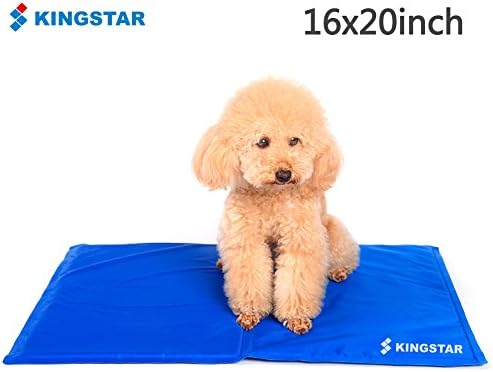 Kingstar Pet Cooling Pad Dog Chilly Cool Mat Premium Soft Foldable Self Cooling Gel Pads for Dogs Cats Kennels Crates Beds (16 x 20 inch)