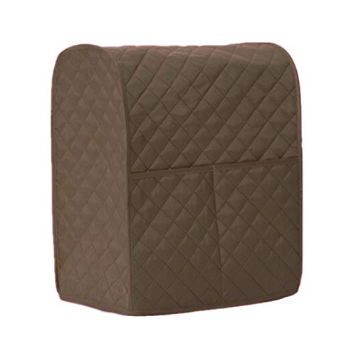 LIAMTU Stand Mixer Cover Large Size Dust-proof Satin Sheen Fabric Fits All Tilt Head & Bowl Lift Models for KitchenAid, Sunbeam, Cuisinart, Hamilton Beach Mixers (Coffee)