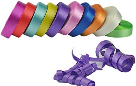 10 Pack Crimped Curling Ribbon 35 Yards-Roll Colorful Assorted For Gift Package Wrapping,Bows, Crafting, Wedding,Party (1-inch, multicolored)