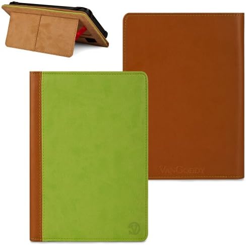 Quality Book Style, Green on Tan Vangoddy Brand Mary Collection Leather -ette Portfolio Cover Cases for All Models of the Sony Xperia Z 10.1 Inch Android 4.1.2 Tablet