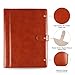 Padfolio Business/Resume Portfolio, AHGXG Leather Folder with Clipboard Document Organizer with Paper Clip, Letter Writing Pad, Pen Holder, Magnetic Closure and Pockets Contrast Stitch for Interview