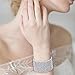 EleQueen 10-row Austian Crystal Cuff Bangle Bracelets Silver-tone Open End Bridal Bracelet for Women Girls