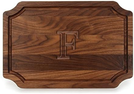 BigWood Boards W310-F Cutting Board, Personalized Cutting Board, Large Cheese Board, Walnut Wood Cutting Board and Serving Tray,"F"