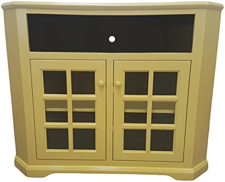 American Heartland Poplar Tall Curve Corner TV Stand in Aquamarine