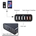 Quick Charge 2.0, ABLEGRID 60W Multi-port USB Charger 6 Ports Intelligent Desktop Charging Station Portable Travel Charger for iPhone iPad Samsung HTC Nexus and More (Black)